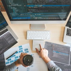Professional Developer programmer working a software website design and coding technology
